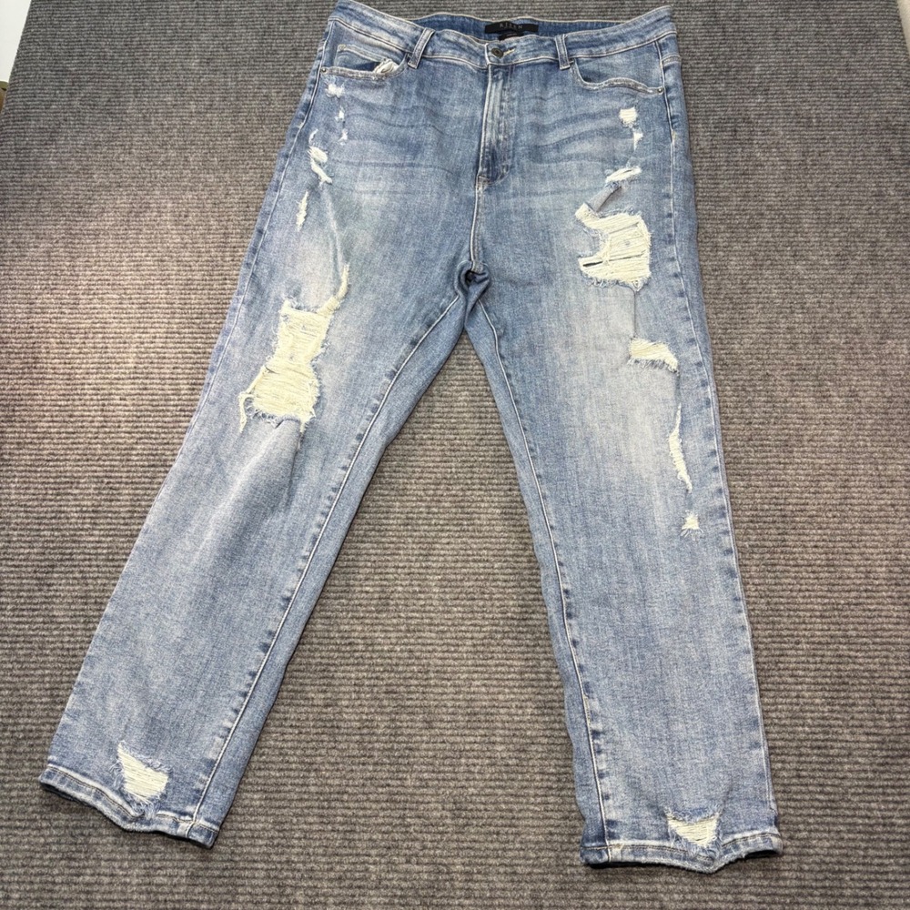 Risen Los Angeles Distressed Boyfriend Jeans Light Wash 2XL XRDP1485 High Rise